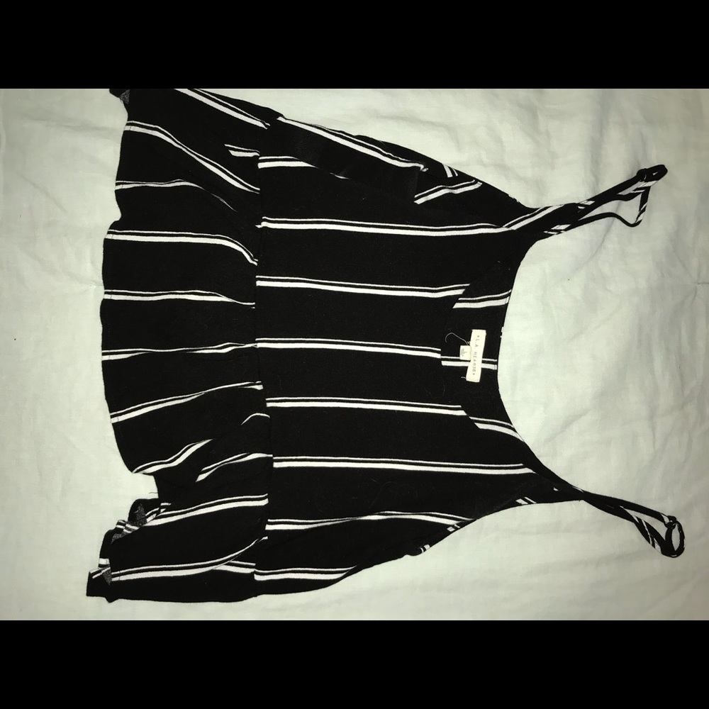 Black with white stripes tank top